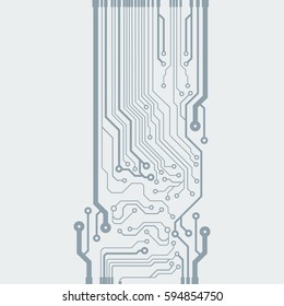 Vector flat circuit board illustration. Vector microchip background