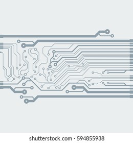 Vector flat circuit board illustration. Vector microchip background