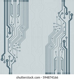 Vector flat circuit board illustration. Vector microchip background