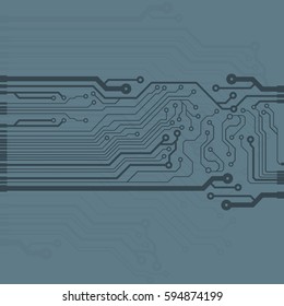 Vector flat circuit board illustration. Vector microchip background