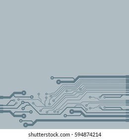 Vector flat circuit board illustration. Vector microchip background