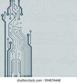 Vector flat circuit board illustration. Vector microchip background