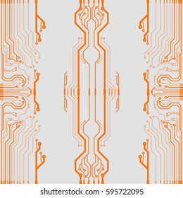 Vector flat circuit board illustration. Vector microchip background