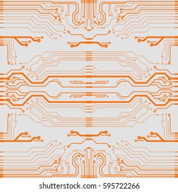 Vector flat circuit board illustration. Vector microchip background