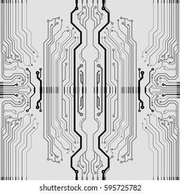 Vector flat circuit board illustration. Vector microchip background