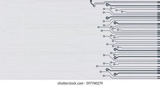Vector flat circuit board illustration. Vector microchip background