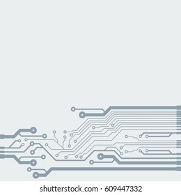 Vector flat circuit board illustration. Vector microchip background