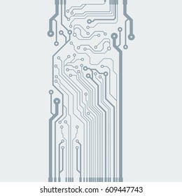Vector flat circuit board illustration. Vector microchip background