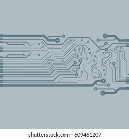 Vector flat circuit board illustration. Vector microchip background
