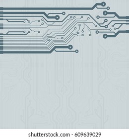 Vector flat circuit board illustration. Vector microchip background