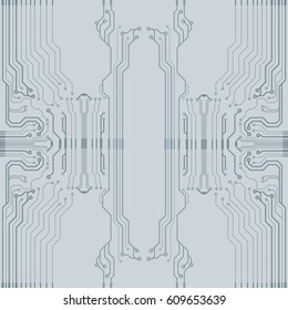 Vector flat circuit board illustration. Vector microchip background