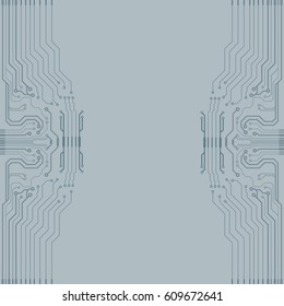 Vector flat circuit board illustration. Vector microchip background