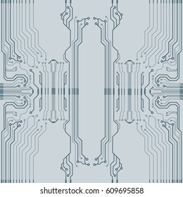 Vector flat circuit board illustration. Vector microchip background