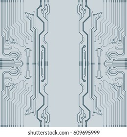 Vector flat circuit board illustration. Vector microchip background