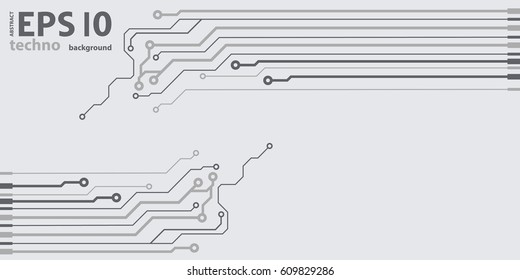 Vector flat circuit board illustration. Vector microchip background