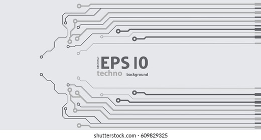Vector flat circuit board illustration. Vector microchip background