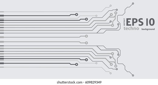 Vector flat circuit board illustration. Vector microchip background