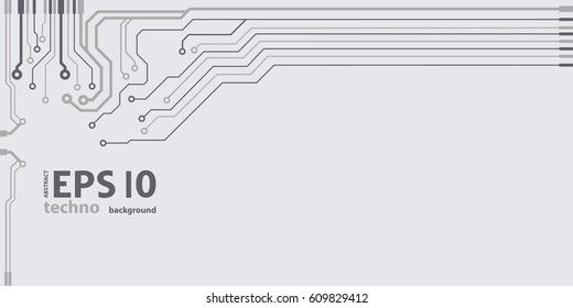 Vector flat circuit board illustration. Vector microchip background