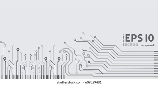 Vector flat circuit board illustration. Vector microchip background