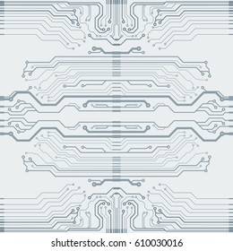 Vector flat circuit board illustration. Vector microchip background