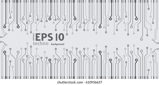Vector flat circuit board illustration. Vector microchip background