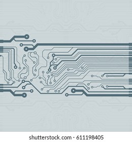 Vector flat circuit board illustration. Vector microchip background