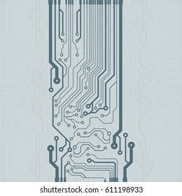 Vector flat circuit board illustration. Vector microchip background
