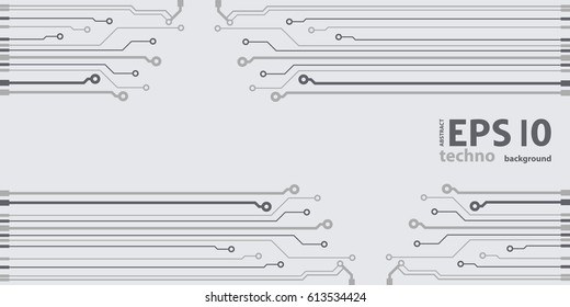 Vector flat circuit board illustration. Vector microchip background