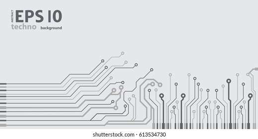 Vector flat circuit board illustration. Vector microchip background