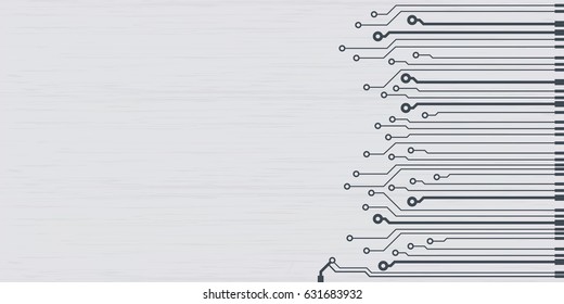 Vector flat circuit board illustration. Vector microchip background
