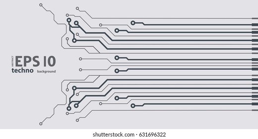 Vector flat circuit board illustration. Vector microchip background