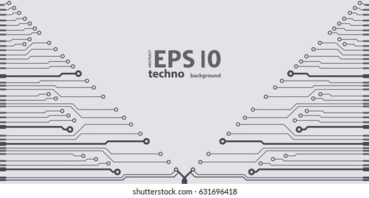 Vector flat circuit board illustration. Vector microchip background