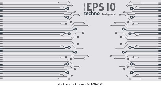 Vector flat circuit board illustration. Vector microchip background