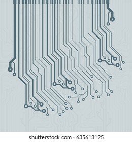 Vector flat circuit board illustration. Vector microchip background