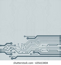 Vector flat circuit board illustration. Vector microchip background