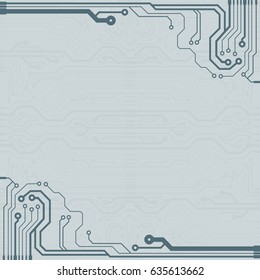 Vector flat circuit board illustration. Vector microchip background