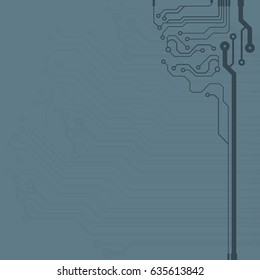 Vector flat circuit board illustration. Vector microchip background