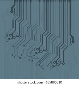 Vector flat circuit board illustration. Vector microchip background