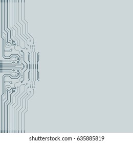 Vector flat circuit board illustration. Vector microchip background