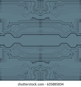 Vector flat circuit board illustration. Vector microchip background