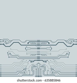Vector flat circuit board illustration. Vector microchip background