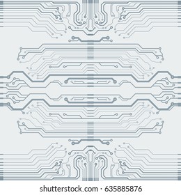 Vector flat circuit board illustration. Vector microchip background