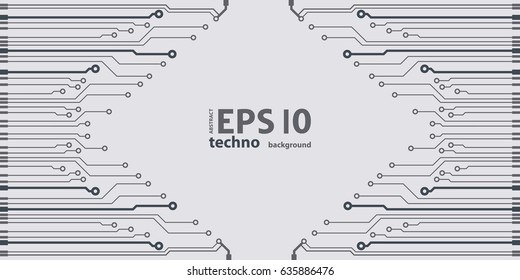 Vector flat circuit board illustration. Vector microchip background