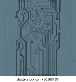 Vector flat circuit board illustration. Vector microchip background