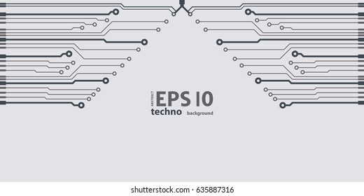 Vector flat circuit board illustration. Vector microchip background