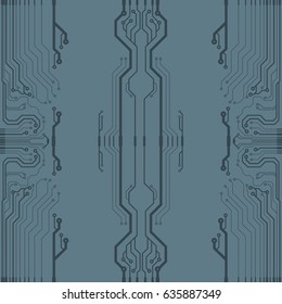 Vector flat circuit board illustration. Vector microchip background