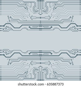 Vector flat circuit board illustration. Vector microchip background