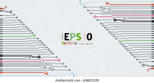 Vector flat circuit board illustration