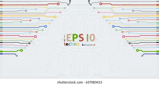 Vector flat circuit board illustration