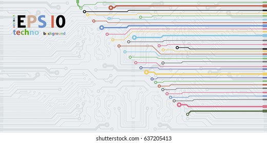 Vector flat circuit board illustration